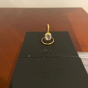 Nail Unistella finger ring white clear stone